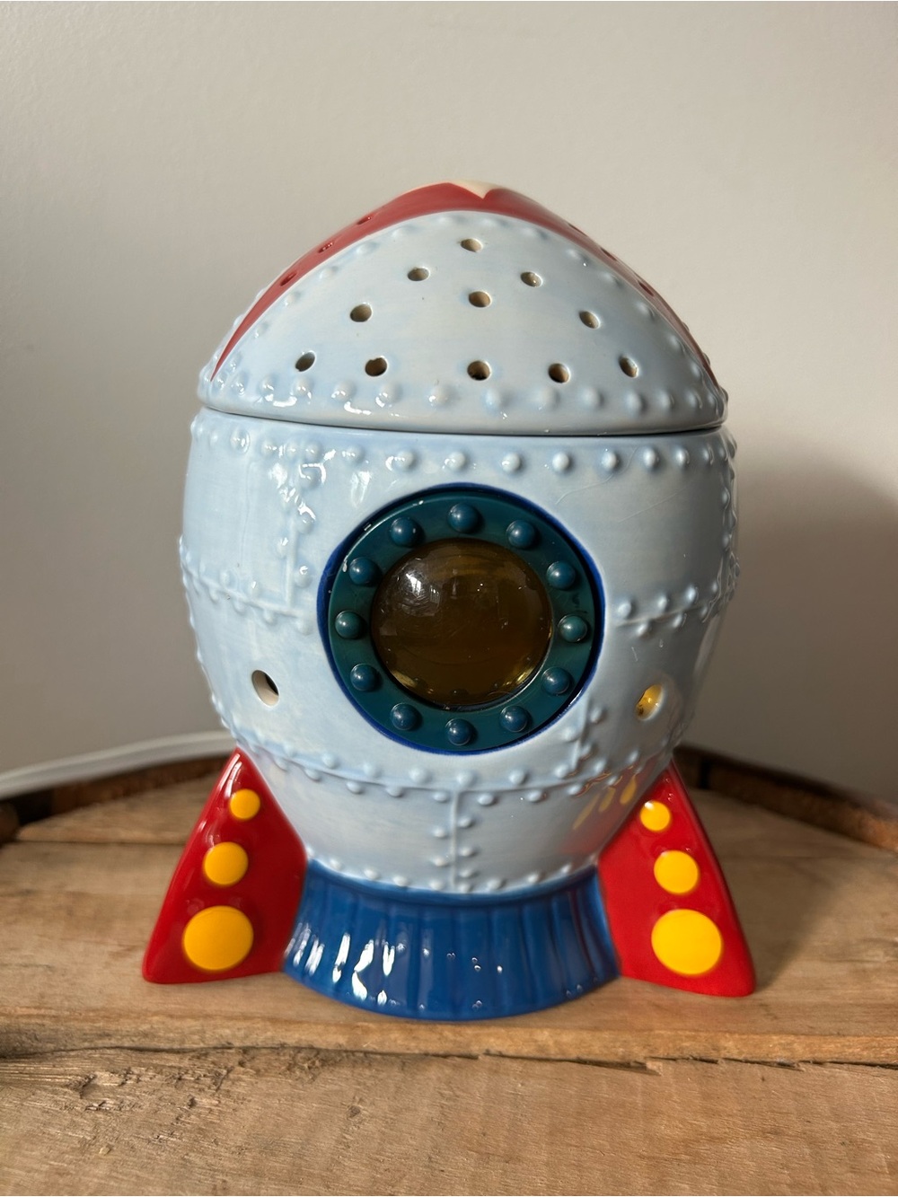 Blue Ceramic Rocket Night Light - Scentsy